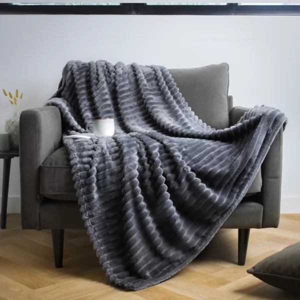 Manta tersa (150 cm) Kalie Gris antracita