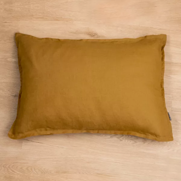 Taie d'oreiller rectangulaire lin lav� (50 x 70 cm) Louise Caramel