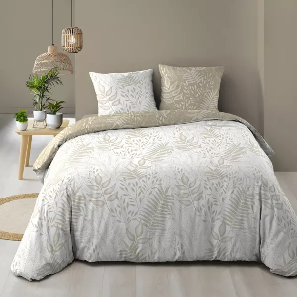 Dekbedovertrek en twee kussenslopen  katoen (260 x 240 cm) Cassia Beige