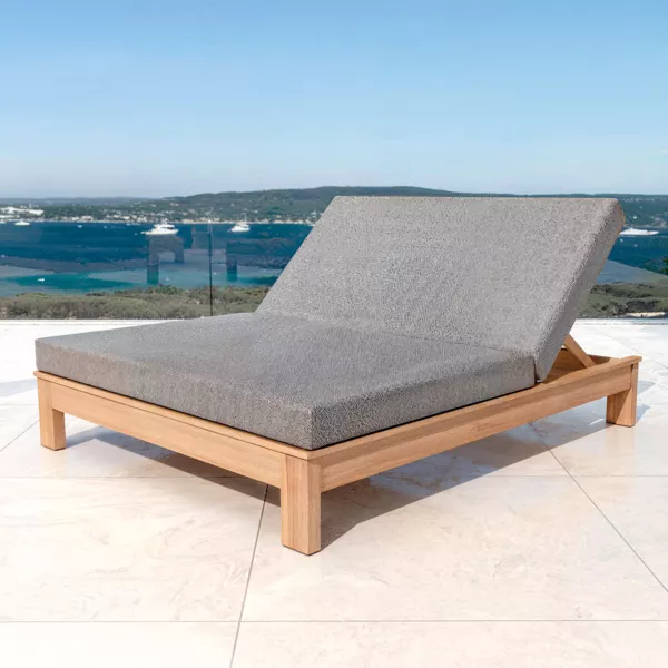 2 persoons ligbed acaciahout Born�o - Antraciet grijs