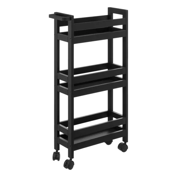 Carrito de cocina con ruedas 3 niveles (40 x 15 x 75 cm) Colorama Negro