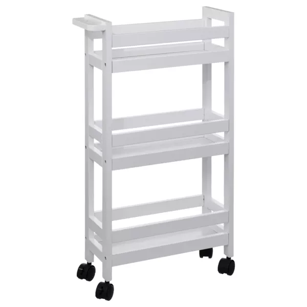 Desserte � roulettes 3 niveaux (40 x 15 x 75 cm) Colorama Blanc