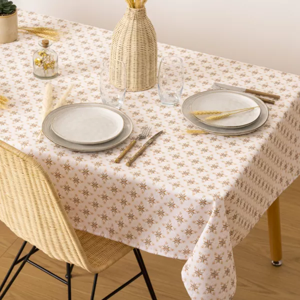 Nappe rectangulaire anti tache (140 x 240 cm) Parata Beige - Linge de ...