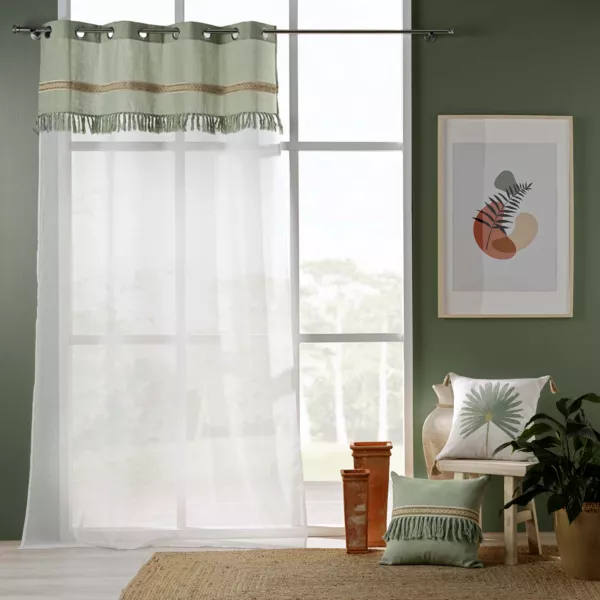 Gardine aus Baumwolle (140 x 240 cm) Janara Salbeigr�n