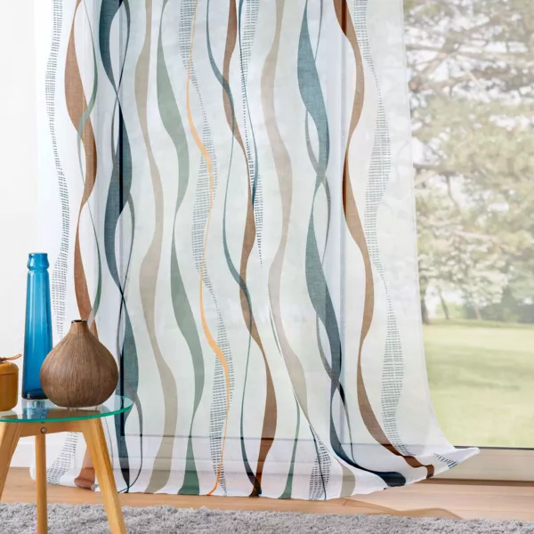 Gardinvæv med øjer (140 x 240 cm) Lisana Multifarvet