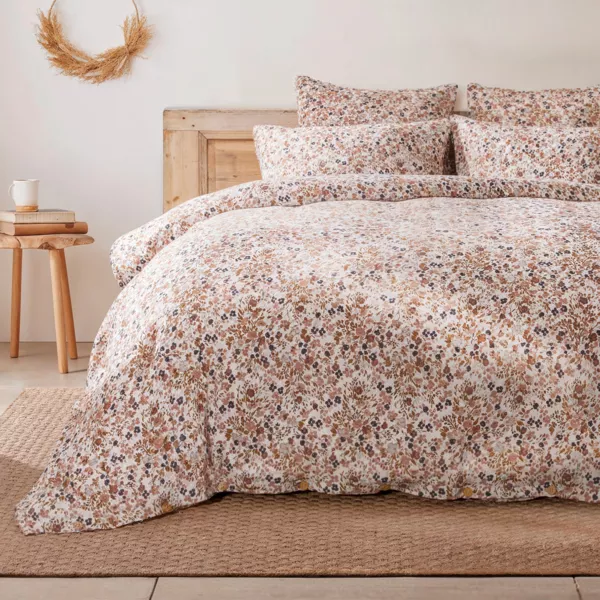 Funda n�rdica en gasa de algod�n (260 cm) Constance Beige pampa