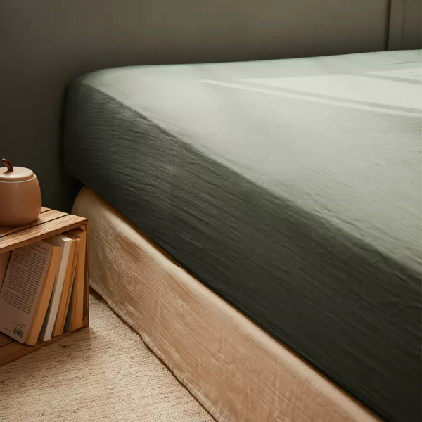 Musselin-Spannbettlaken (140 x 190 cm) Ga�a Rosmaringr�n