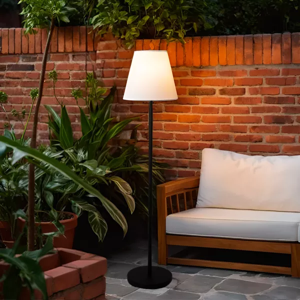 Outdoor Stehlampe drahtlos USB-aufladbar LED (H150 cm) Brooklyn - Schwarz
