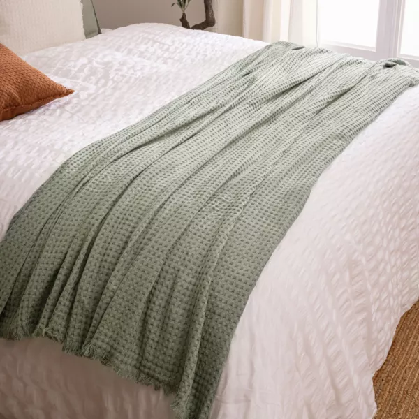 Manta de algod�n para sill�n (130 x 180 cm) Widdy Verde celad�n