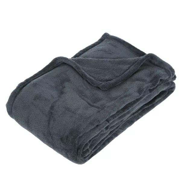 Plaid doux (180 cm) Tendresse Gris anthracite