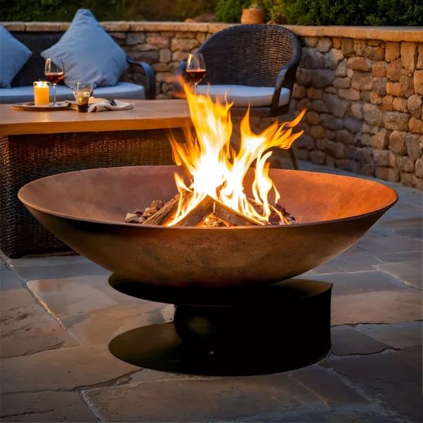 Braciere per esterno (D58 x Alt 50 cm) Flambo Marrone scuro antico