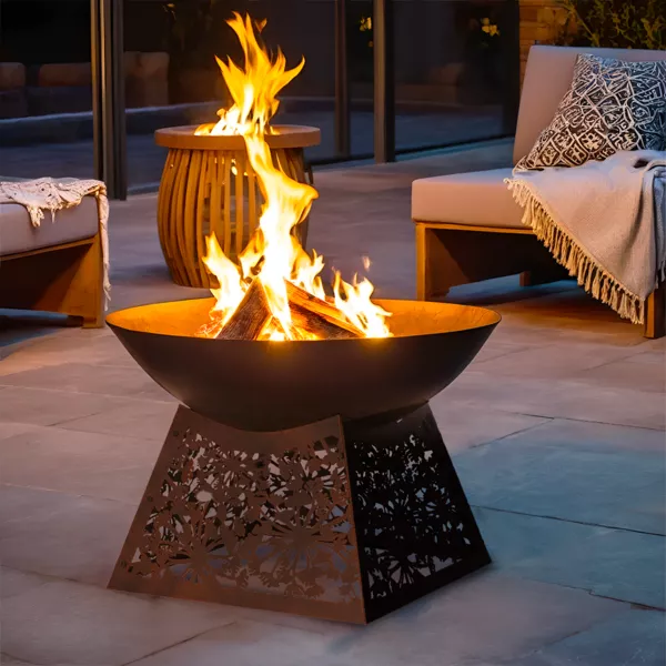 Outdoor-Feuerschale Veracruz - Braun mit Patina-Effekt