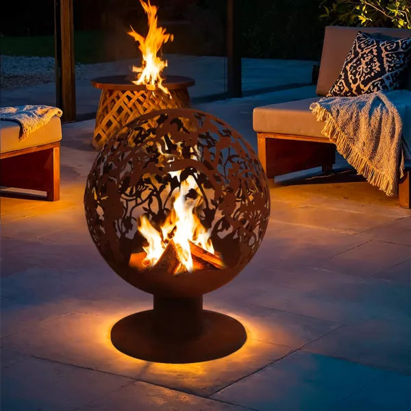 Caminetto braciere traforato Ruggine