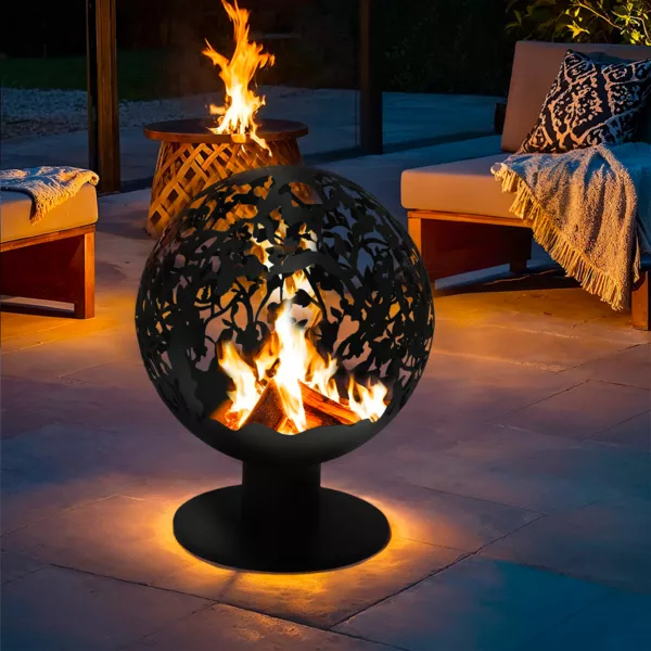 Chemin�e brasero ext�rieur (D50 x H63 cm) Ajour�e Noir