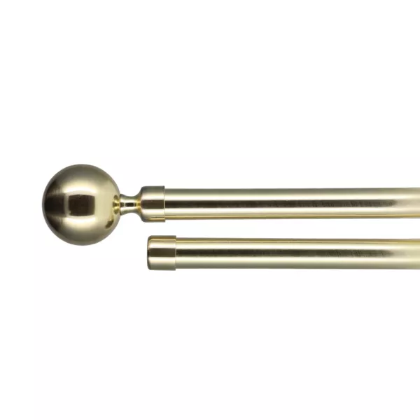Set Gardinenstange ausziehbar doppelt (L120 - L210 cm / D19 mm) Paloma Gold
