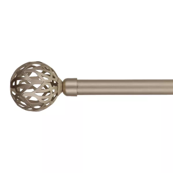 Verlengbare Gordijnroede Kit (L210 - L380 cm/ D19 mm) Vintage Goud mat