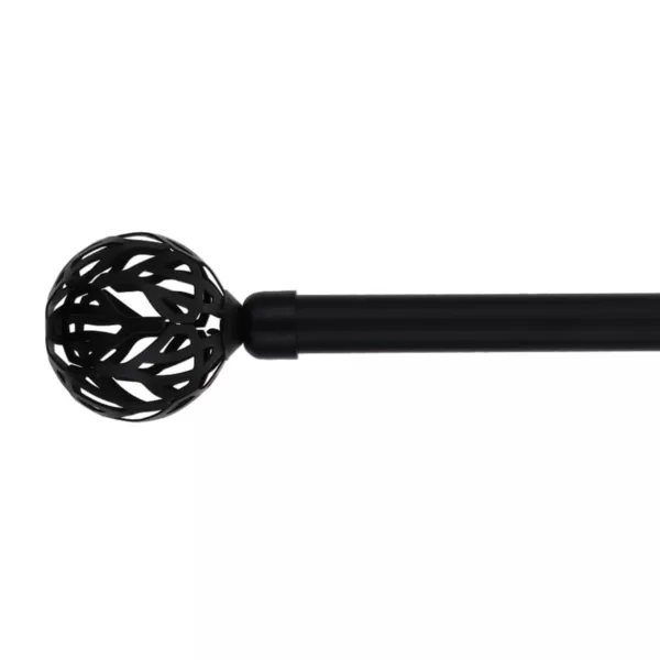 Kit de tringle rideau extensible (L210 - L380 cm / D19 mm) Vintage Noir mat