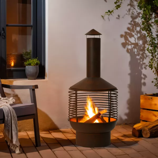 Feuerschale Outdoor-Kamin M�rida - Braun mit Patina-Effekt