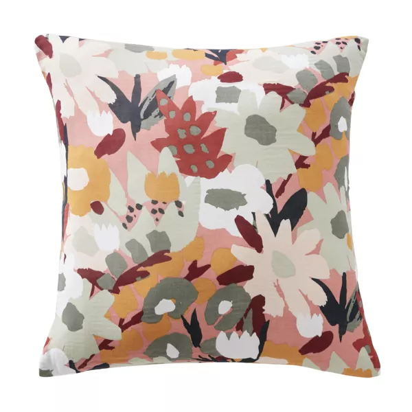 Fodera di cuscino quadrata in garza di cotone (60 x 60 cm) Azel Multicolore