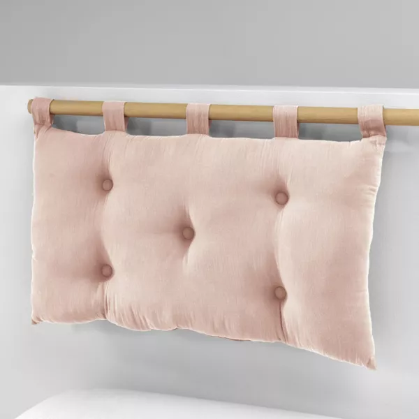 Tête de lit coussin gaze de coton (80 x 50 cm) Gaïa Rose poudré