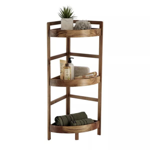 Mueble d'angle 3 estantes madera acacia (H86 cm) Lina Marr�n