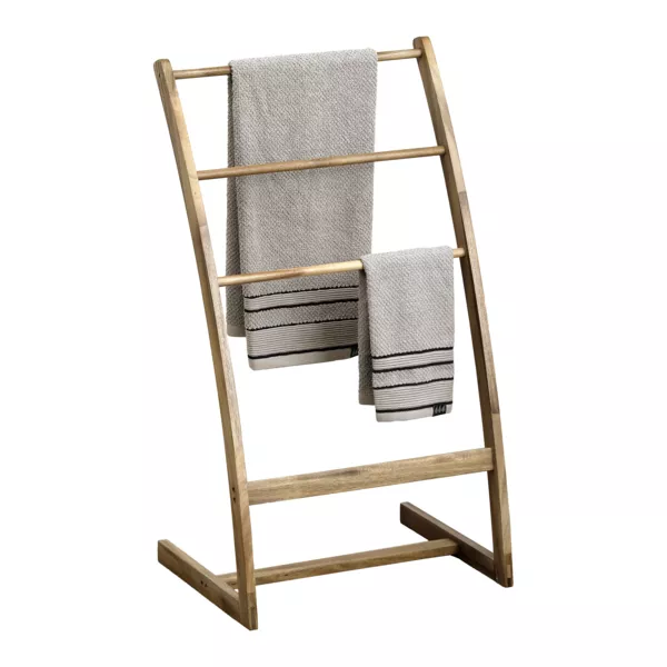 Porta asciugamano legno d'acacia 3 livelli (H81 cm ) Lina Marrone