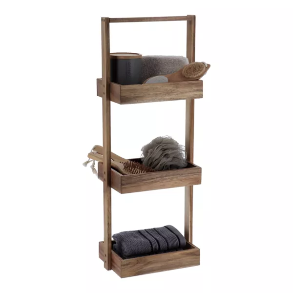 Regal 3 Ebenen Akazienholz (H70 cm) Lina Braun