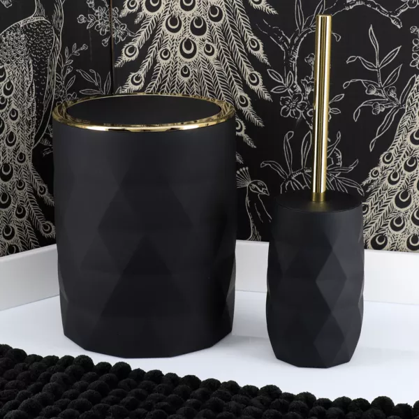 Abfalleimer f�rs Badezimmer aus Gummi 6L Rubby Schwarz