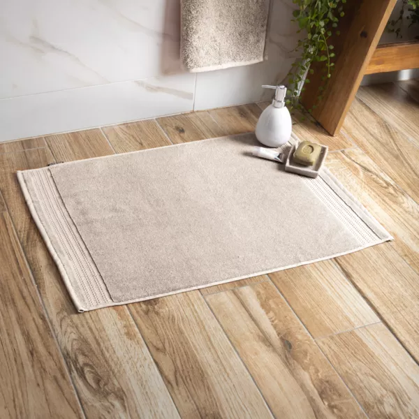 Tapis de bain coton bio (50 x 70 cm) Méline Beige pampa