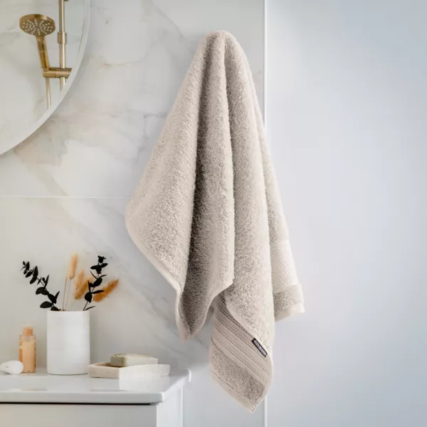 �kologisk bomulds badeh�ndkl�de (50 x 90 cm) M�line Beige pampa