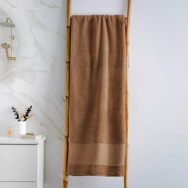 Serviette de bain coton bio (90 x 150 cm) Méline Camel