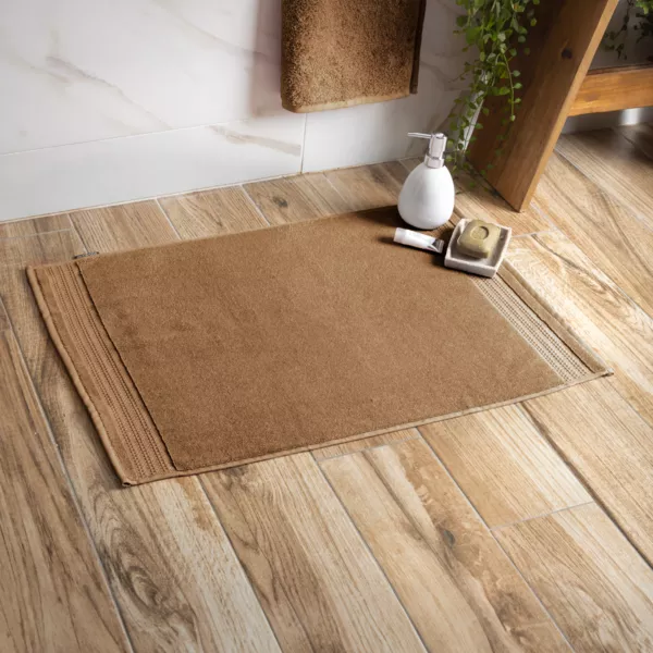 Alfombra de ba�o en algod�n bio (70 cm) M�line Camel