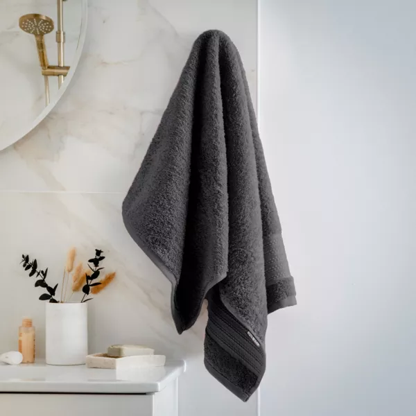 Serviette de bain coton bio (50 x 90 cm) M�line Gris orage