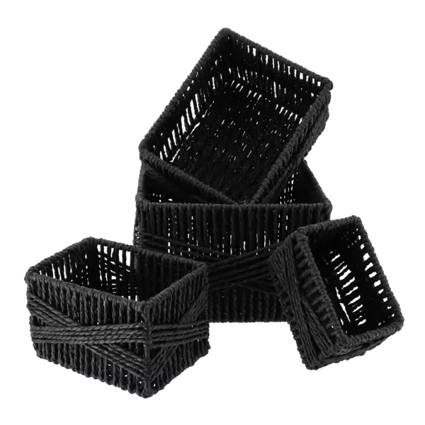 Set di 4 cestini portaoggetti (21 x 14 cm) Paper Nero