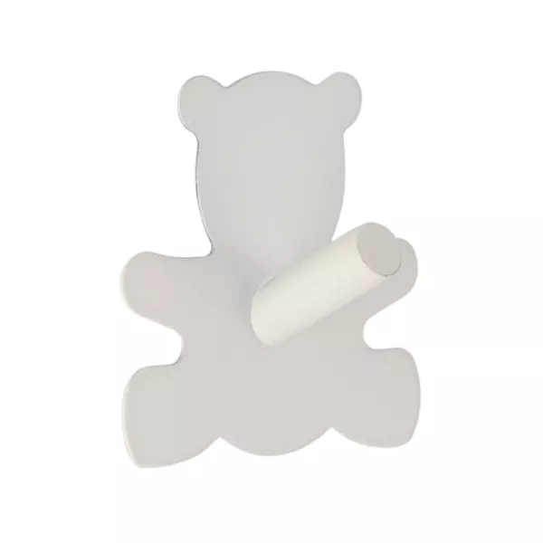 Crochet adh�sif 3M acier inoxydable (H15 cm) Ourson Blanc