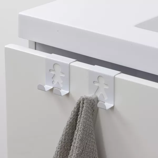 Set di 2 ganci metallo (H4,8 cm) Bonhommes Bianco
