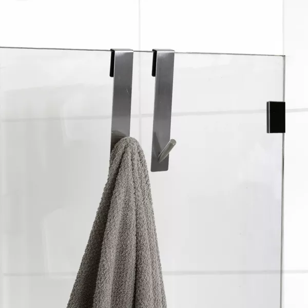 Lot de 2 pat�res � suspendre sp�cial paroi de douche (H18 cm) Chrome