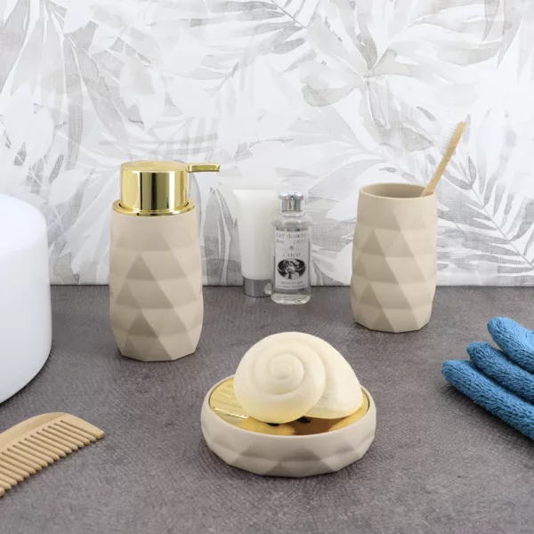 Set di accessori bagno gomma Rubby Beige