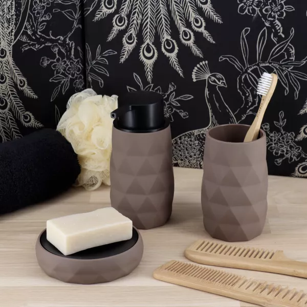 Set di accessori bagno gomma Rubby Marrone
