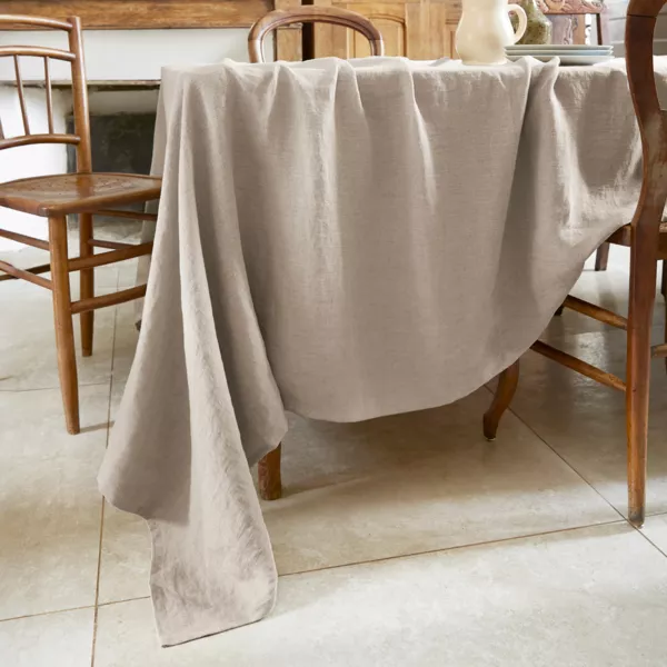 Nappe rectangulaire lin lav� (170 x 250 cm) Louise Beige