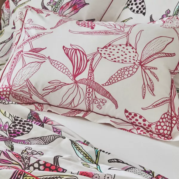 Funda de almohada rectangular en algod�n (50 x 70 cm) P�n�lope Rosa