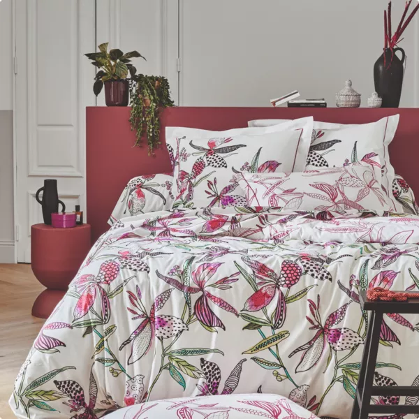 Housse de couette coton (260 x 240 cm) P�n�lope Rose