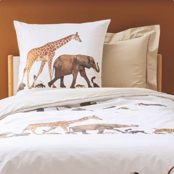 Kussensloop vierkant kind percale katoen (65 x 65 cm) No� Meerkleurig