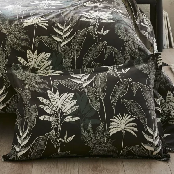 Rechteckiger Kopfkissenbezug aus Baumwoll-Satin (50 x 70 cm) Cayenne Schwarz