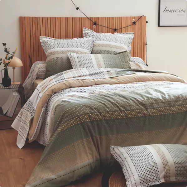 Baumwoll-Bettbezug (280 x 240 cm) Niagara Khaki