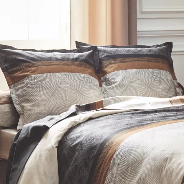 Taie d'oreiller carr�e satin de coton (65 x 65 cm) Tiago Noire