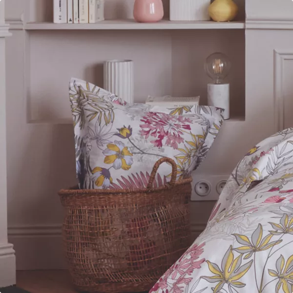 Taie d'oreiller rectangulaire satin de coton (50 x 70 cm) Ana�s Multicolore