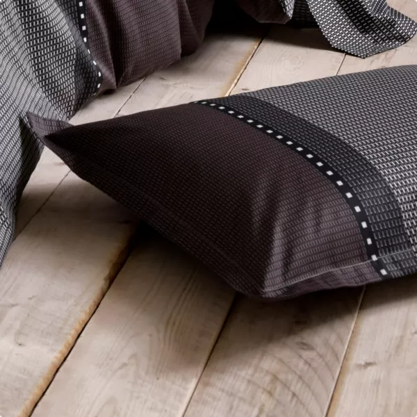 Taie d'oreiller rectangulaire satin de coton (50 x 70 cm) Enzo Noire