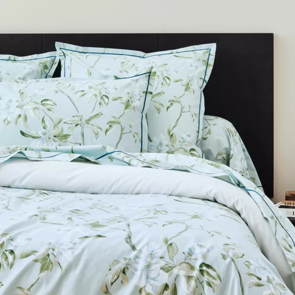 Funda de almohada en percal de algod�n (L200 cm) El�na Nil Verde