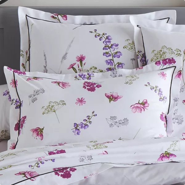 Rechteckiger Kopfkissenbezug aus hochwertiger Baumwolle Pretty Wei�